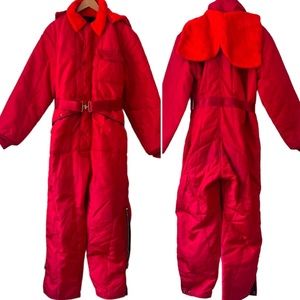 Red Men's Ski One-Piece Snow Suit - Unbranded